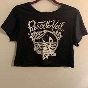 Crop top band tee